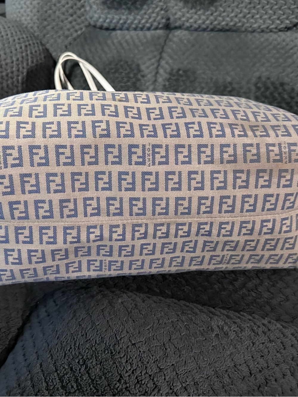 Beautiful Fendi Blue Brown Tote - Picture 5 of 13